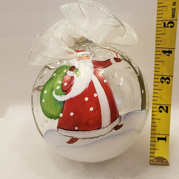 Large Hand Painted Glass Christmas Ornament - Picture 2 of 5